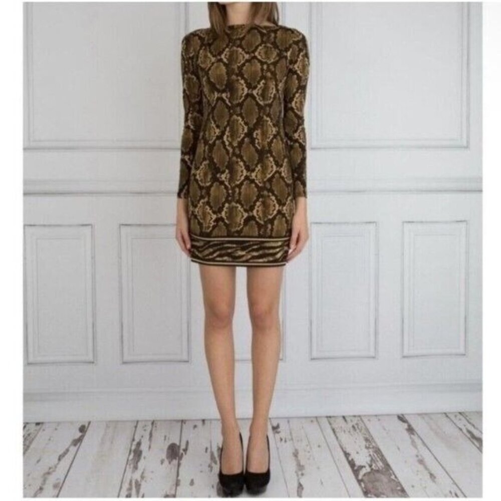 Michael Kors Tokara Python Snakeskin Print Tunic Dress Size XS